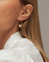 ZAIA PEARL HOOP STUDS