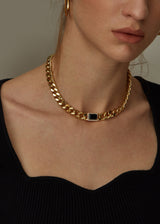 IANA BLACK ONYX CHARM NECKLACE