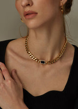 IANA BLACK ONYX CHARM NECKLACE