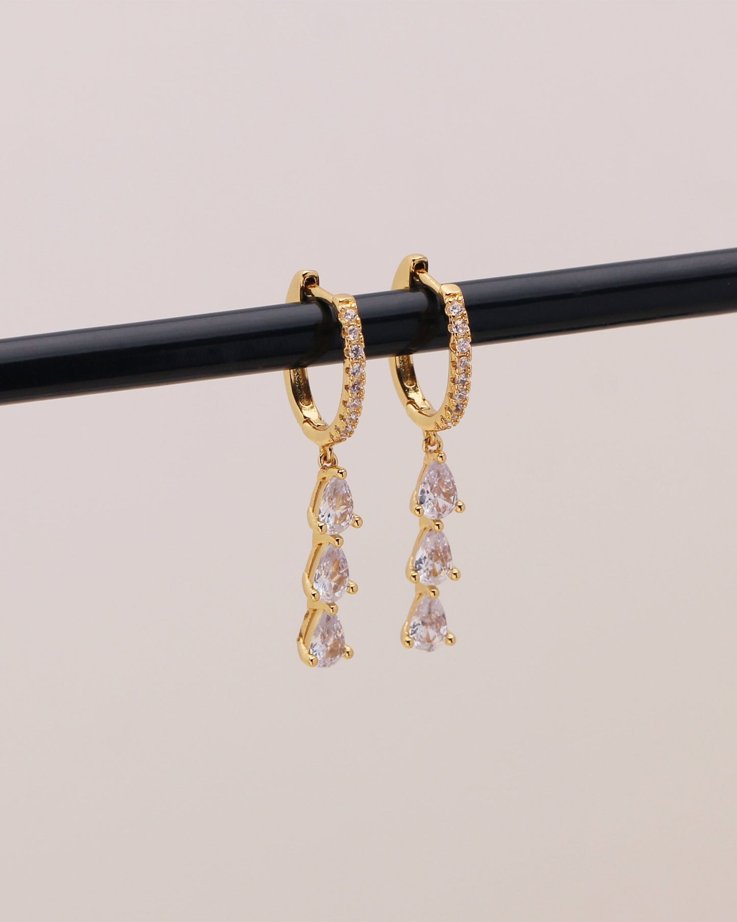 CICI CUBIC DANGLE HOOPS