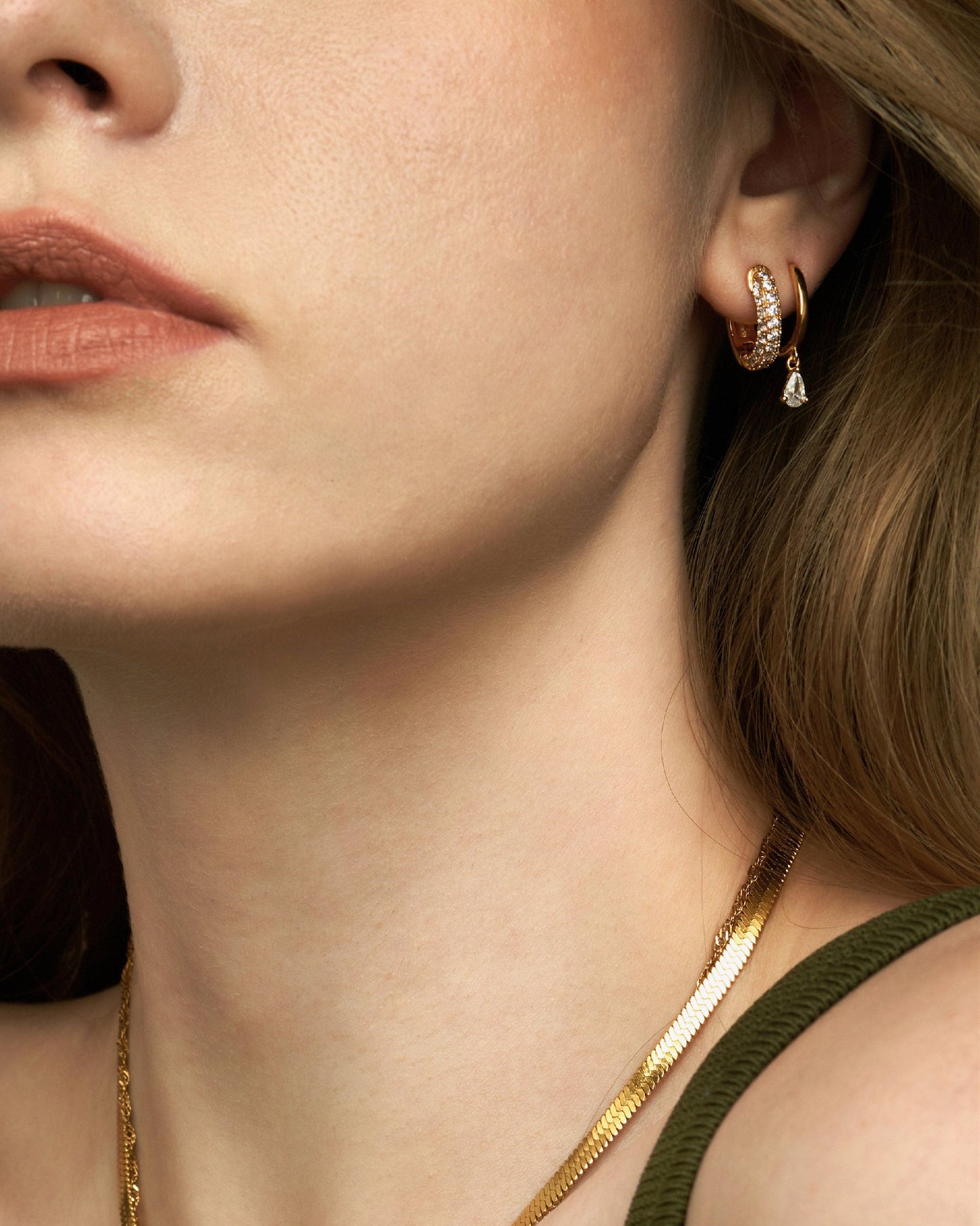 CICI CUBIC DANGLE HOOPS