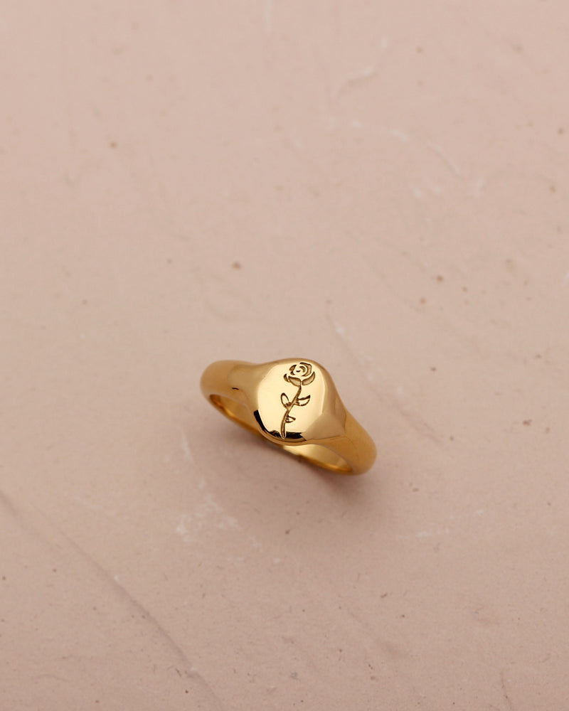 ROSIE FLOWER SIGNET RING